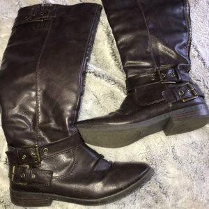 Brown riding boots